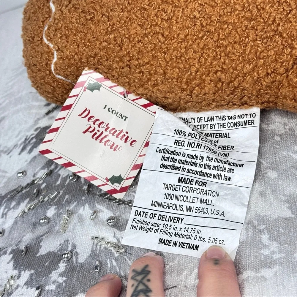 NEW Target Bullseye Playground Gingerbread Dog Christmas Pillow